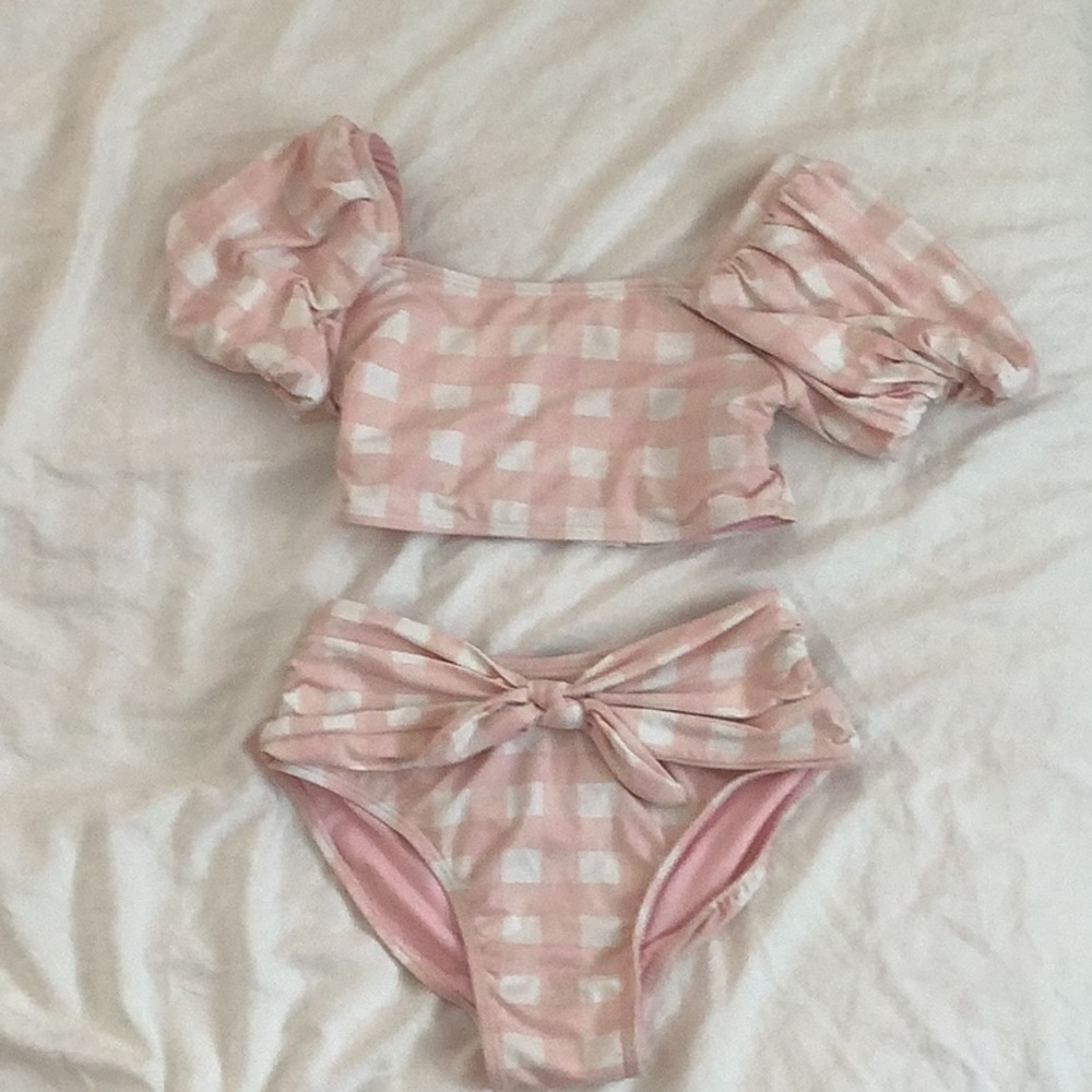 Pink checkered swimsuit